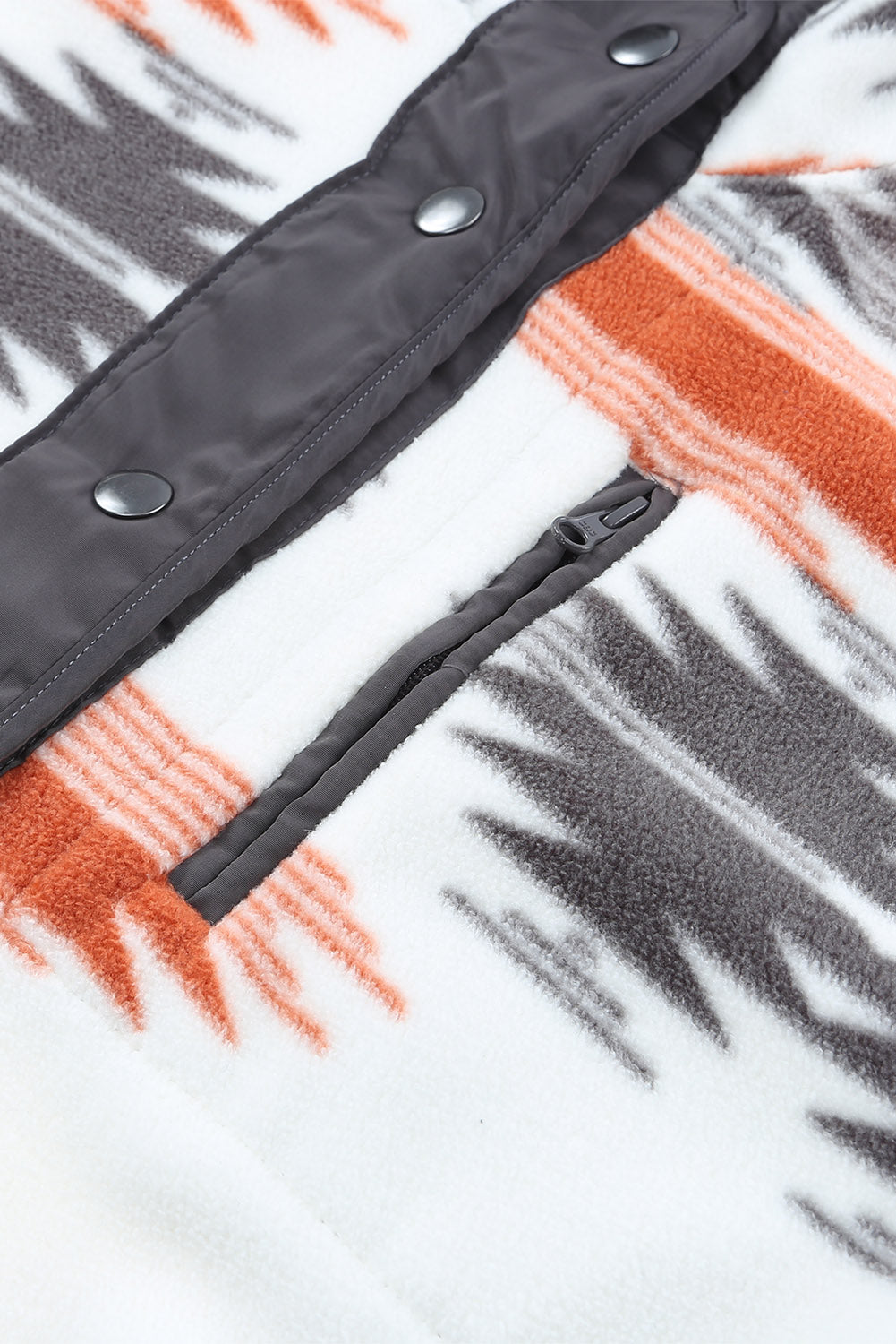 Western Aztec Fleece Jacket – Snap Front Warm Layer with Side Pockets