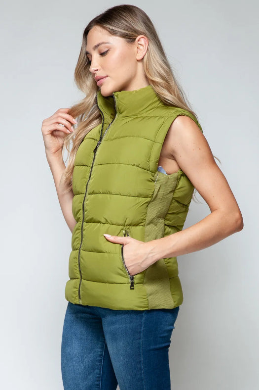 Snobbish Zip-Up Turtleneck Vest with Pockets for Women | Cozy Layering Outerwear