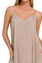 Light Mocha Arc Hem Cami Dress