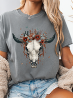 Cactus Moon Co Graphic Tee – Western Boho Skull Shirt