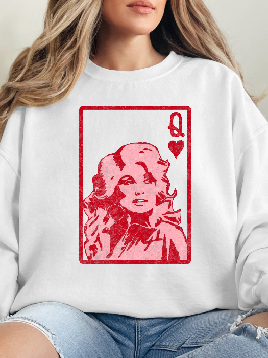Queen Dolly Graphic Tee & Crewneck – Comfort Colors in White