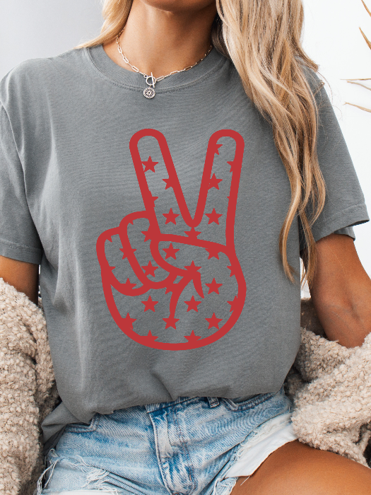 Star Peace Sign Graphic Tee