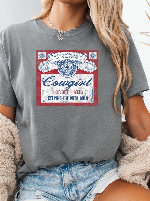 Queen of the Rodeo Graphic Tee, Cropped Hoodie & Crewneck in grey