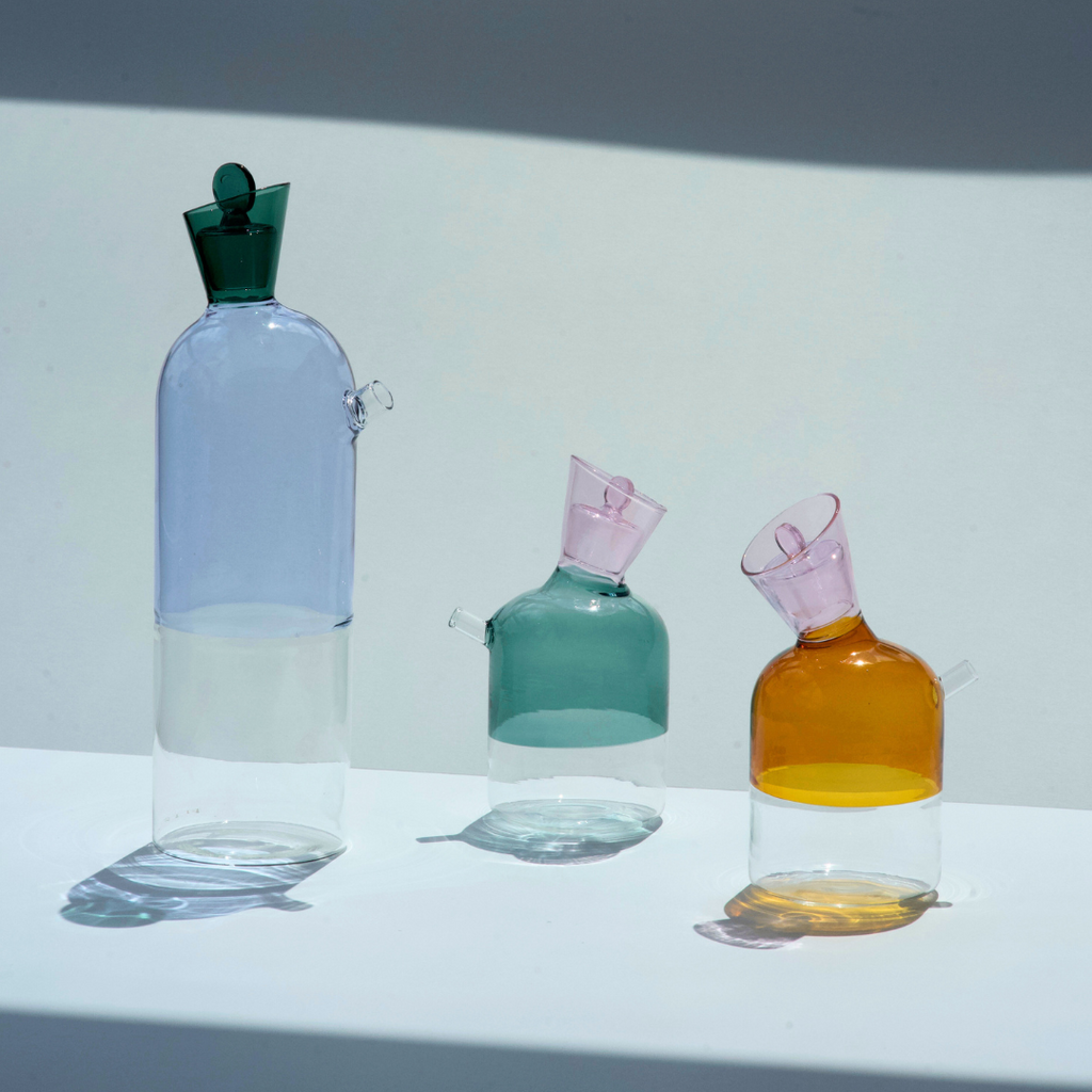 Sprezz Pastel Carafe | Handblown Borosilicate Glass Pitcher Featured by Architectural Digest
