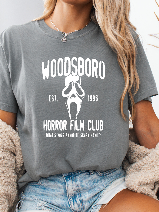 Woodsboro Horror Film Club Graphic in Grey