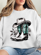 Dusty Boots Collection Grey Graphic Tee – Western Cowgirl Shirt