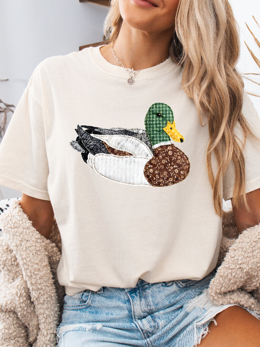 Patch Work Mallard Graphic in ivory
