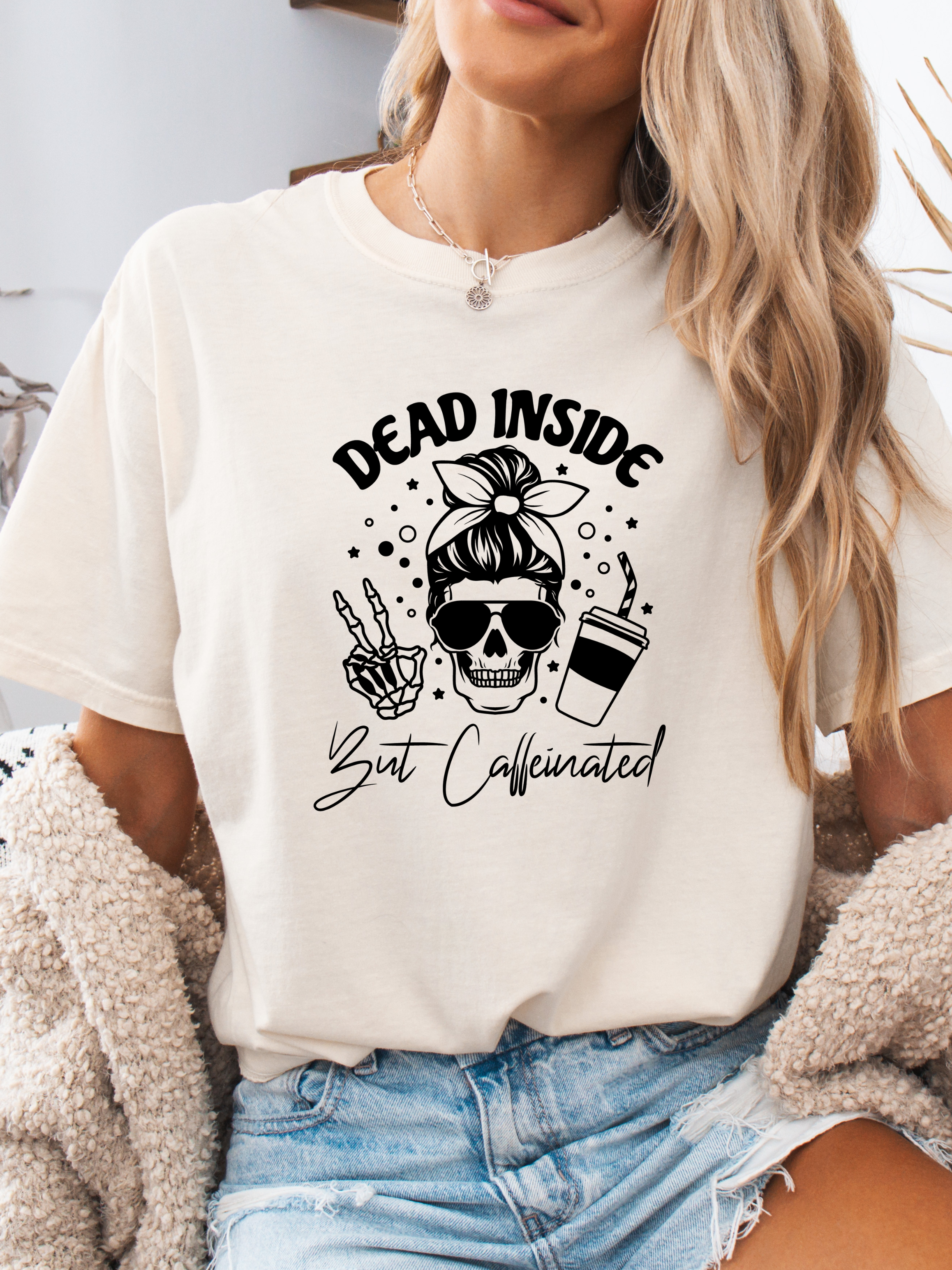 Dead Inside But Caffeinated Graphic