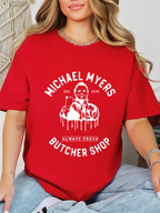 Michael Myers Butcher Shop Graphic Tee – Halloween Horror Shirt