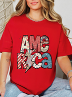 America Graphic Tee & Cropped Hoodie – Patriotic Shirt