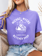 Michael Myers Butcher Shop Graphic Tee – Halloween Horror Shirt