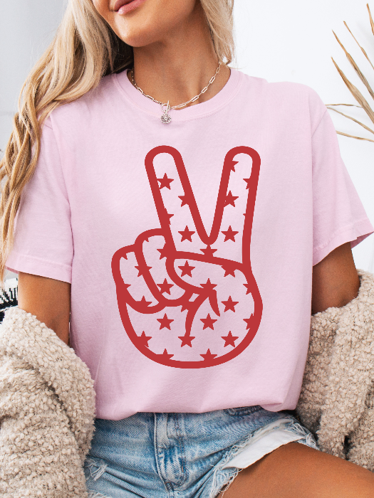 Star Peace Sign Graphic Tee