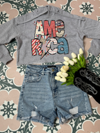 America Graphic Tee & Cropped Hoodie – Patriotic Shirt