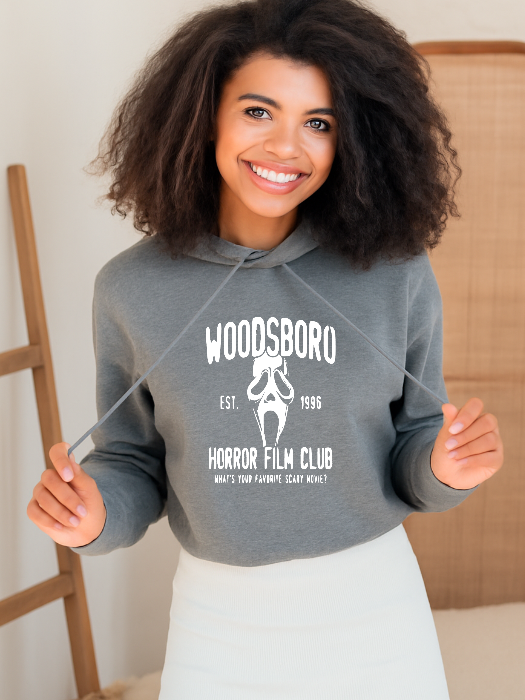 Woodsboro Horror Film Club Graphic Hoodie in Grey