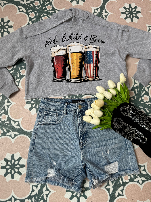 Red White and Brew Graphic Tee | Patriotic Beer Graphic Shirt