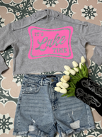 Lake Lake Time Graphic Tee printed on premium Comfort Colors 100% cotton featuring an exclusive Willow Boutique design, perfect for lake weekends, boating, camping, and relaxed summer style. Cropped Hoodie in Grey