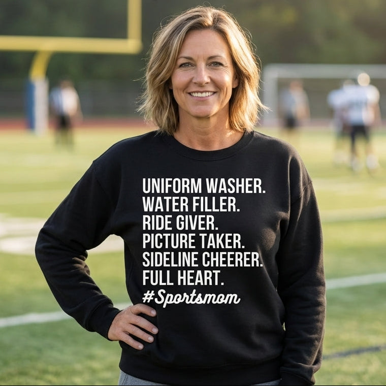 Sports Mom Premium Bella Canvas Sweatshirt – Unisex Crewneck Fleece, Soft & Durable