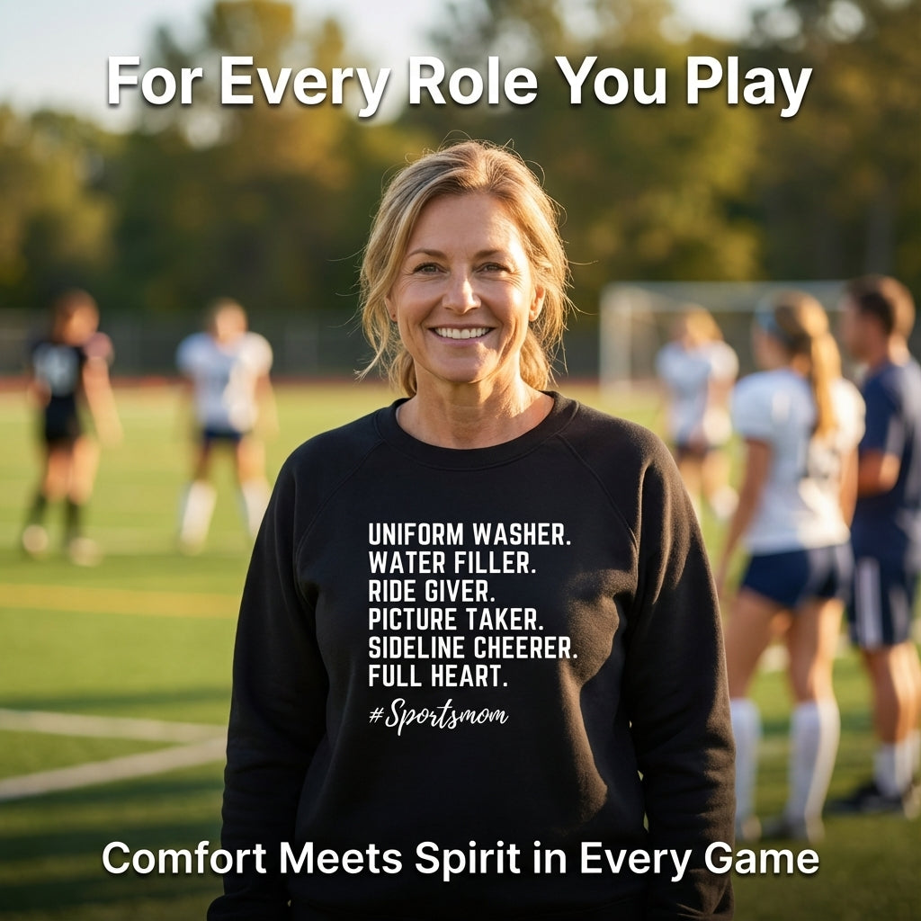 Sports Mom Premium Bella Canvas Sweatshirt – Unisex Crewneck Fleece, Soft & Durable