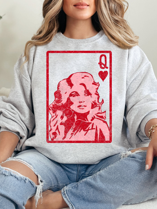 Queen Dolly Graphic Tee & Crewneck – Comfort Colors in Grey