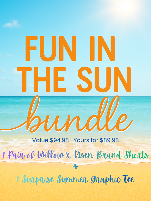 Fun in the Sun Short Bundle – Denim Shorts + Graphic Tee Outfit (1 Willow Short + 1 Graphic Tee)