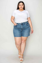 Bethany Judy Blue High Waisted Denim Shorts – Slim Fit Summer Shorts