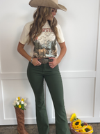 Western Country Roads Concert Bundle – Flare Jeans + Western Tee Outfit