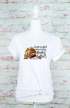 Just a Girl Who Loves Books & Coffee Graphic Tee