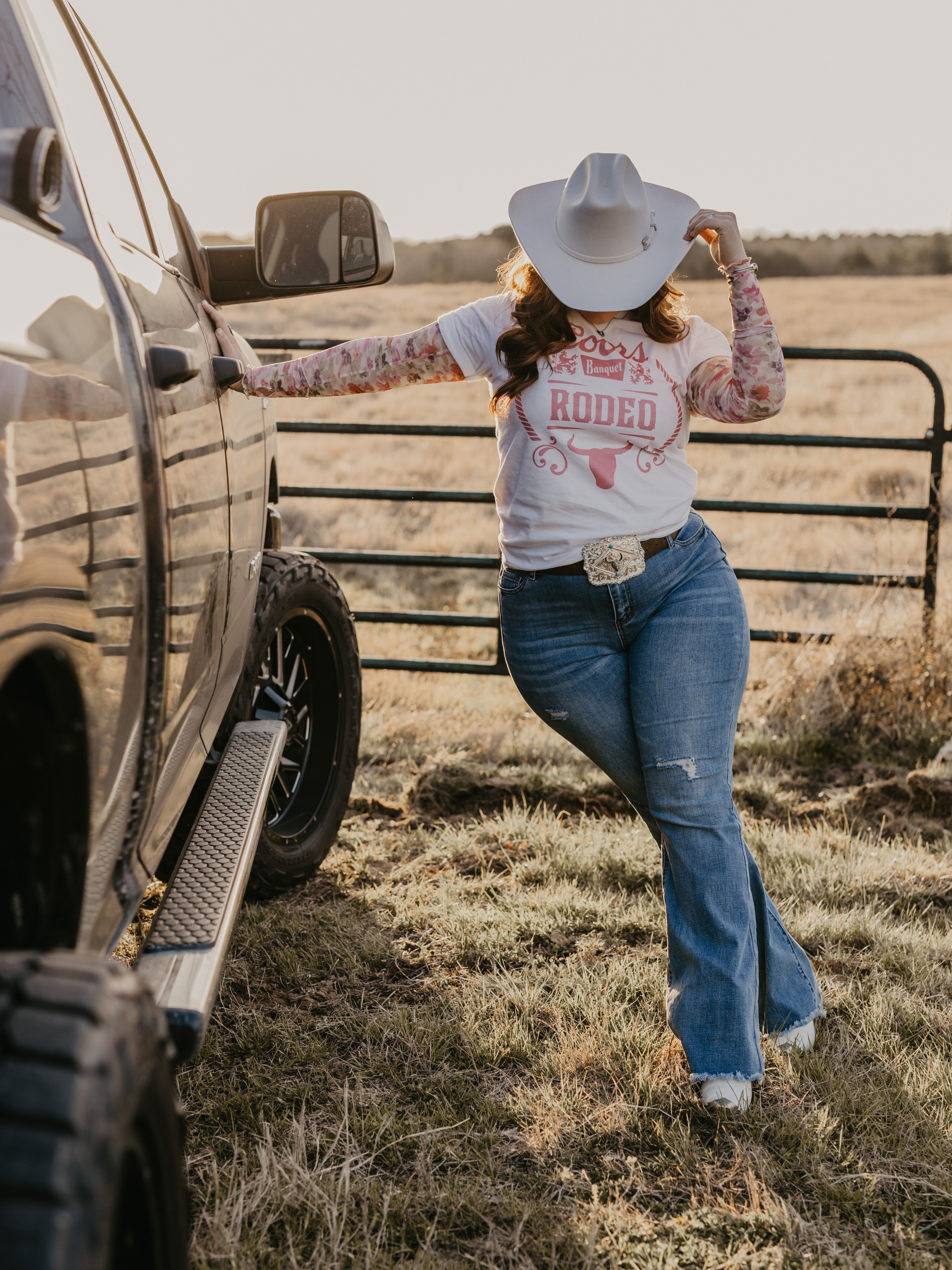 Sarah Distressed Flare Jeans – Medium Wash High Rise