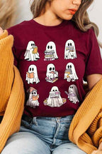 Ghost Book Nerd Graphic Tee – Funny Halloween Book Shirt