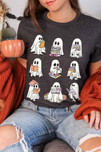 Ghost Book Nerd Graphic Tee – Funny Halloween Book Shirt