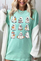 Ghost Book Nerd Graphic Tee – Funny Halloween Book Shirt