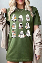 Ghost Book Nerd Graphic Tee – Funny Halloween Book Shirt