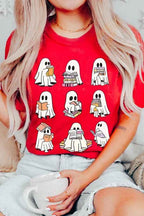 Ghost Book Nerd Graphic Tee – Funny Halloween Book Shirt