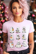 Ghost Book Nerd Graphic Tee – Funny Halloween Book Shirt