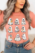 Ghost Book Nerd Graphic Tee – Funny Halloween Book Shirt