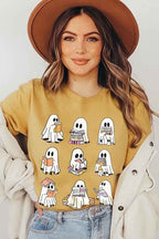 Ghost Book Nerd Graphic Tee – Funny Halloween Book Shirt