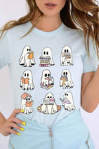 Ghost Book Nerd Graphic Tee – Funny Halloween Book Shirt