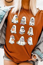 Ghost Book Nerd Graphic Tee – Funny Halloween Book Shirt