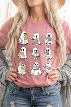 Ghost Book Nerd Graphic Tee – Funny Halloween Book Shirt