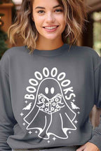 Ghost Book Lover Sweatshirt – Cute Halloween Fleece Pullover