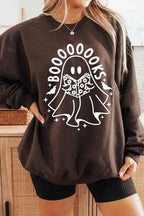 Ghost Book Lover Sweatshirt – Cute Halloween Fleece Pullover