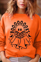 Ghost Book Lover Sweatshirt – Cute Halloween Fleece Pullover