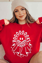 Ghost Book Lover Sweatshirt – Cute Halloween Fleece Pullover