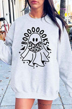 Ghost Book Lover Sweatshirt – Cute Halloween Fleece Pullover