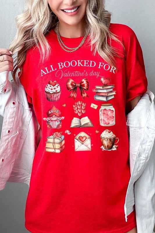 All Booked for Valentines Graphic Heavy Cotton Tee