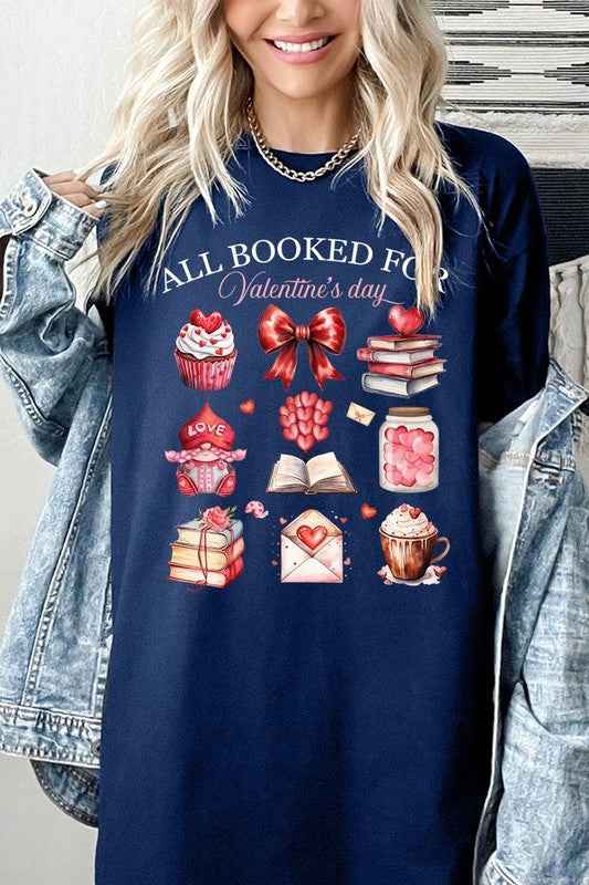 All Booked for Valentines Graphic Heavy Cotton Tee