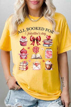 All Booked for Valentines Graphic Heavy Cotton Tee