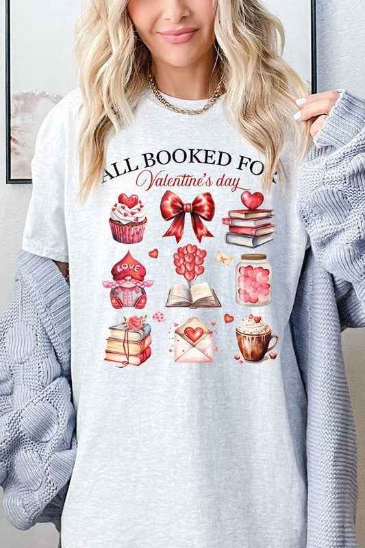 All Booked for Valentines Graphic Heavy Cotton Tee