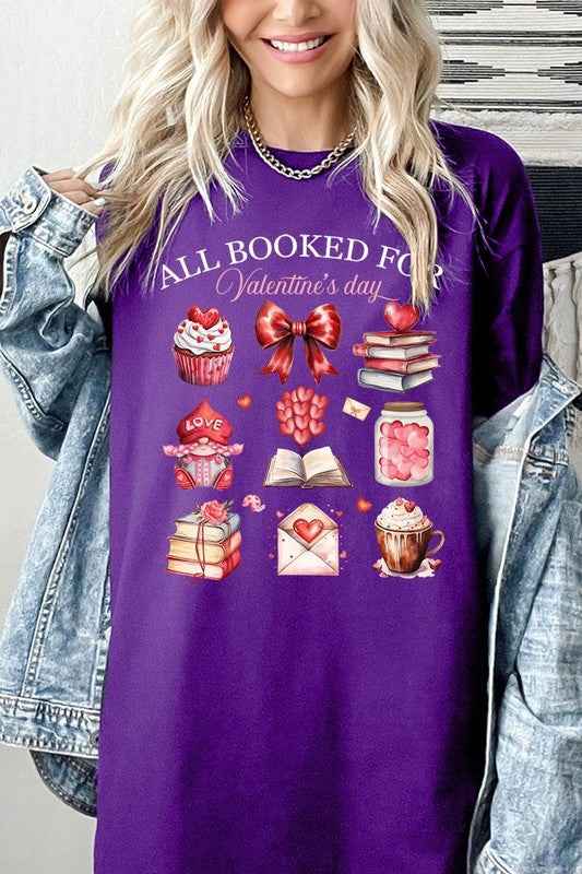 All Booked for Valentines Graphic Heavy Cotton Tee