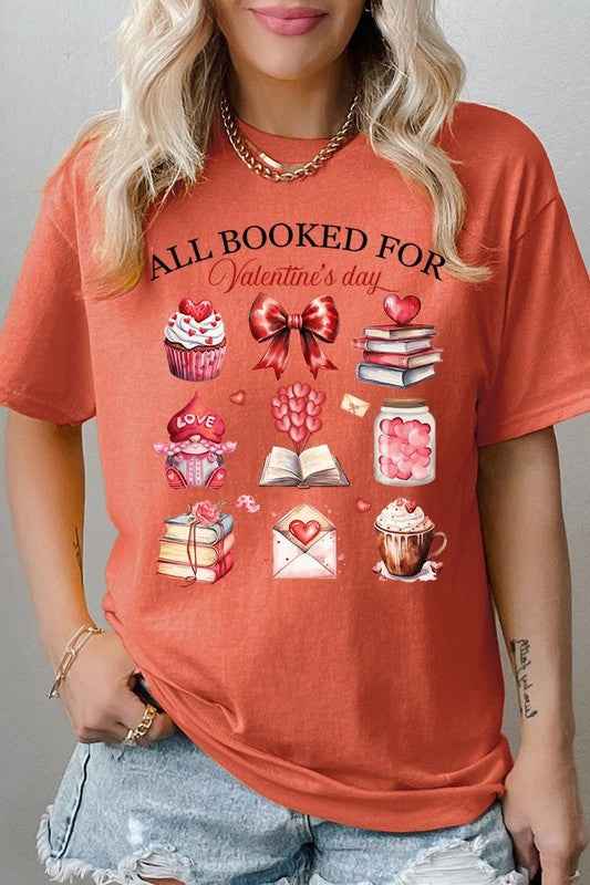 All Booked for Valentines Graphic Heavy Cotton Tee
